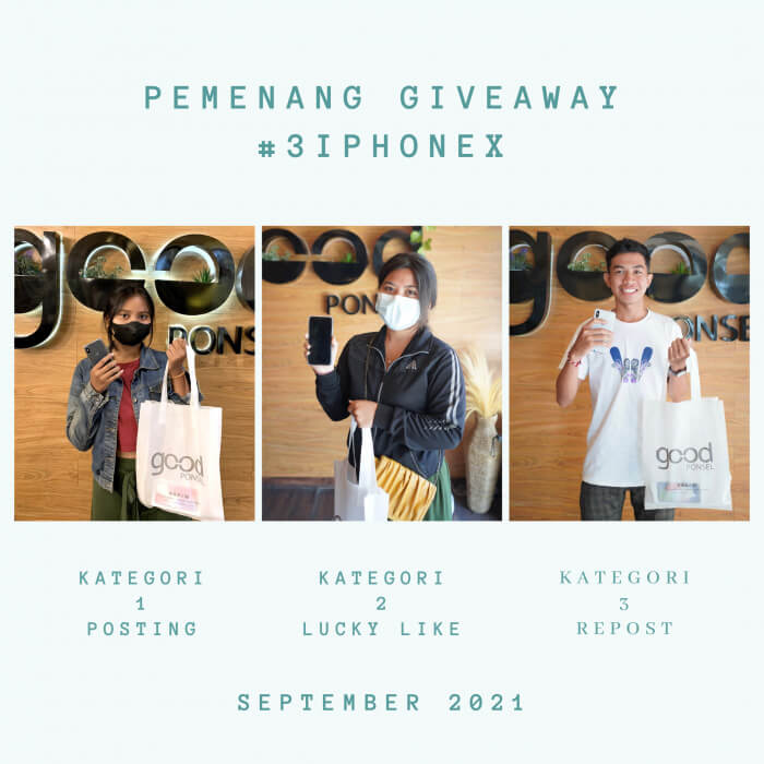 PEMENANG GIVEAWAY 3 IPHONE X DI BULAN SEPTEMBER
